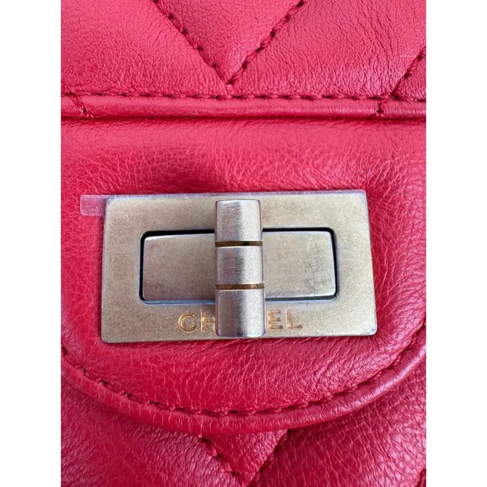 CHANEL Red Calfskin 2.55 Reissue Chevron Flap Small GHW